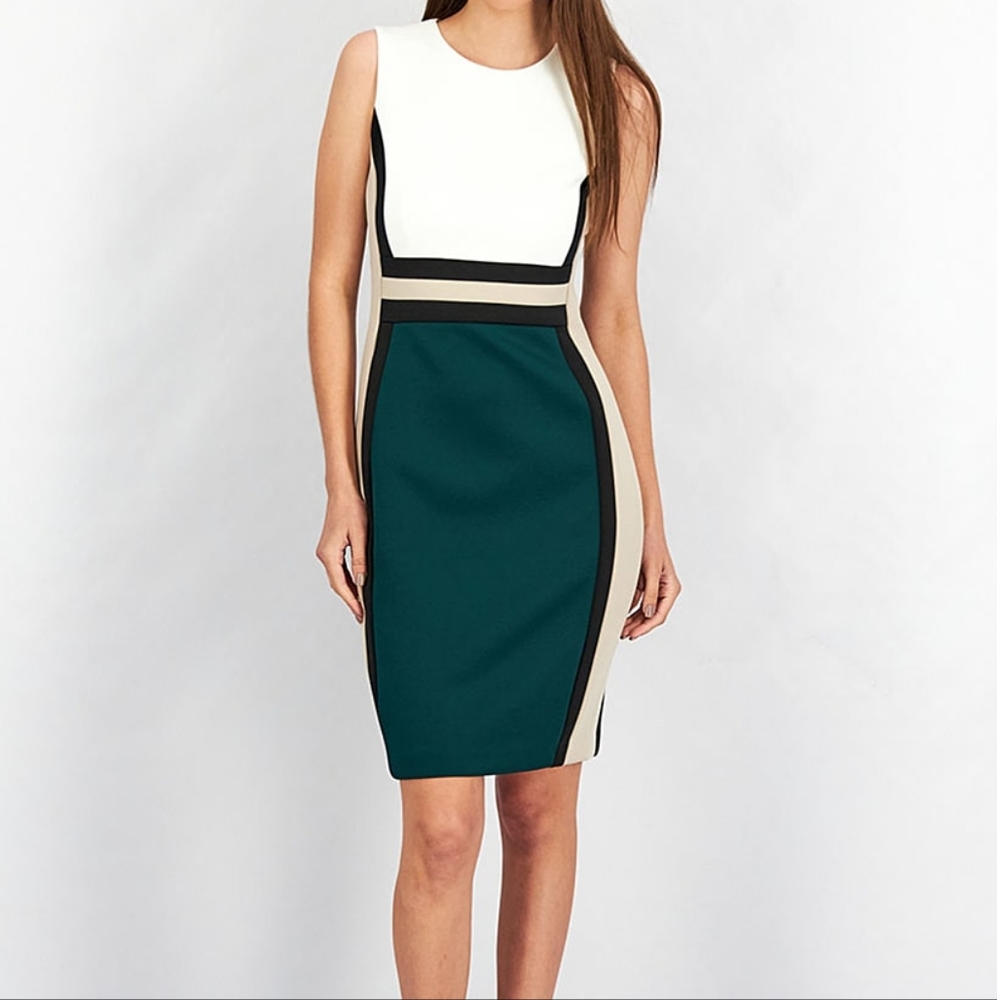 Calvin Klein Sleeveless Colourblock Sheath Dress